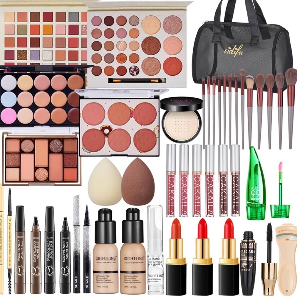 Women's Makeup Set with Brushes and Lipsticks